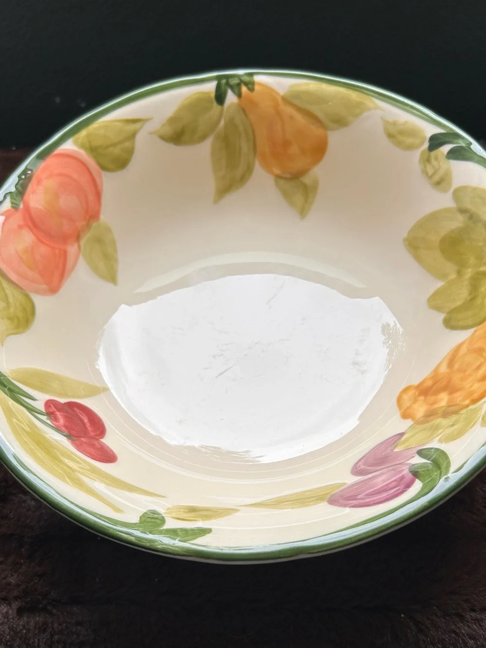 Vintage Franciscan Pottery Fresh Fruit Serving Bowl 8 3/4”